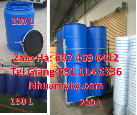 Phuy nhựa 120 lít, Phuy nhựa 150 lít nắp mở Giá bán thùng phi nhựa 30l, Thùng phi nhựa 200l, Thùng p