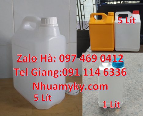 can 1l hdpe vuông, Can 1l chia vạch đựng thuốc diệt rầy, Can 2l vuông, can 4l tròn đựng thuốc tẩy, c
