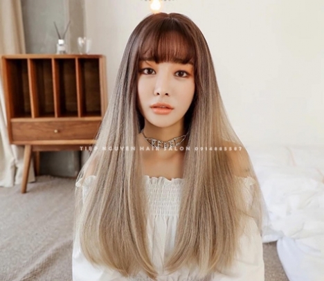 Uốn xoăn sóng lơi kết hợp nhuộm xám khói. - Tiệp Nguyễn Hair Salon