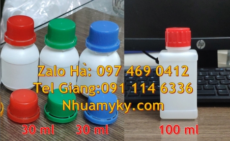 chai nhựa đựng thuốc thủy sản chai nhựa đựng nông dược, chai nhựa pet 50 ml, Chai 30 ml, chai nhựa