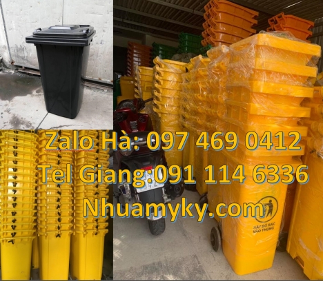 Thùng rác công nghiệp 120l 240l, Thùng rác 60l có bánh xe, Thùng rác 60l không bánh xe Thùng