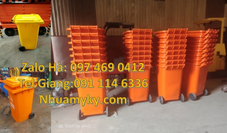 Thùng rác công nghiệp 120l 240l, Thùng rác 60l có bánh xe, Thùng rác 60l không bánh xe Thùng