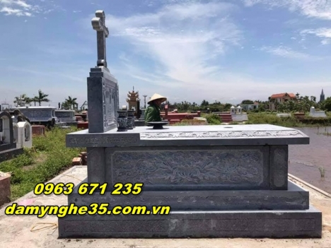 MỘ ĐÁ CÔNG GIÁO – MẪU MỘ CÔNG GIÁO BẰNG ĐÁ TỰ NHIÊN ĐẸP