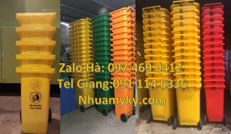 Thùng rác công nghiệp 120l 240l, Thùng rác 60l có bánh xe, Thùng rác 60l không bánh xe Thùng