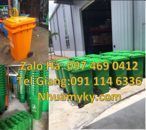 Thùng rác công nghiệp 120l 240l, Thùng rác 60l có bánh xe, Thùng rác 60l không bánh xe Thùng