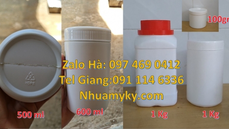 hũ nhựa 250 gr đựng tinh dầu tràm, hủ nhựa 1.5kg đựng đường mía, hũ 0.5kg lùn, Hũ 2kg cao cấp, Hũ