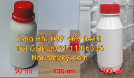 chai nhựa đựng thuốc thủy sản chai nhựa đựng nông dược, chai nhựa pet 50 ml, Chai 30 ml, chai nhựa