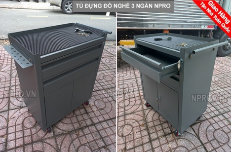 Tủ đồ nghề 3 ngăn có bánh xe - Tủ đựng đồ nghề giá rẻ chất lượng