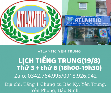 16/8/2022 Khai giảng lớp tiếng Trung SC1 tại Atlantic Yên Trung