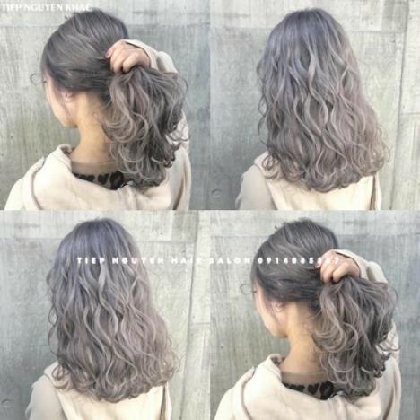Tóc layer uốn xoăn sóng lơi ngang vai. - Tiệp Nguyễn Hair Salon