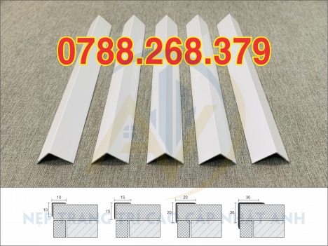 Nẹp nhôm chữ V màu trắng sữa