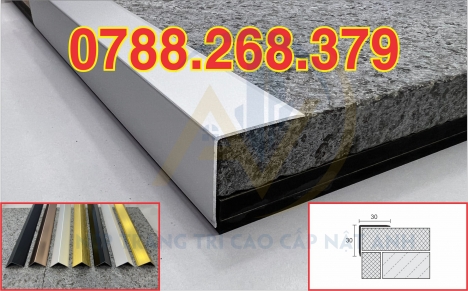 Nẹp nhôm chữ V màu trắng sữa