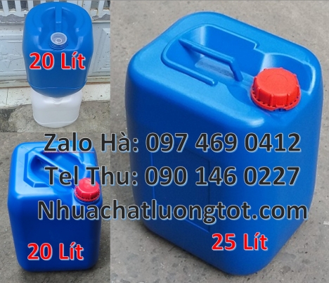 can 20l giá rẻ, can 25l giá rẻ, Can hdpe 20l vuông Can vuông 25l đựng phân bón, can 25l trắng, Can