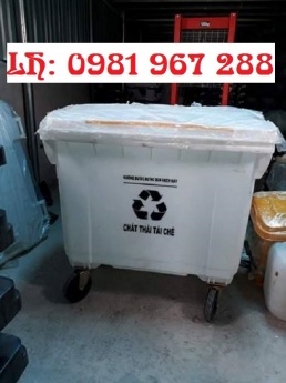 Thùng rác 660 l nhựa HDPE