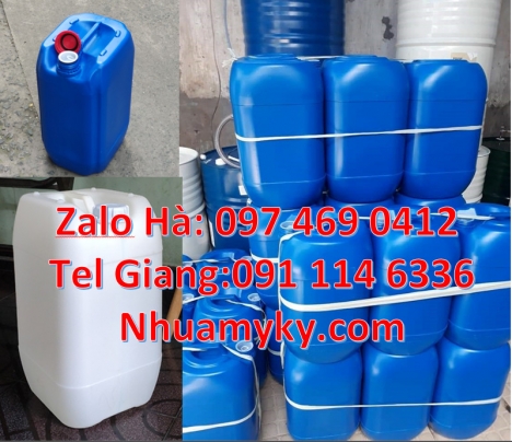 can vuông 30l trắng, giá bán can hdpe, Can nhựa hdpe 30 lít vuông xanh, Can dẹp 30 lít đựng axit, ca