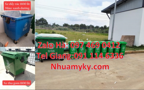 Xe chở rác 660 lít, xe chở rác 1000 lít báo giá xe đẩy rác 660 lít Xe rác 1000 lít nhựa composite,