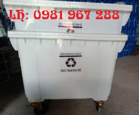 Thùng rác 660 l nhựa HDPE