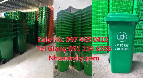 Thùng rác đạp chân 240l, thùng rác 60 lít Bán sỉ thùng rác 120l Thùng đựng rác 240l màu xanh, Thùng