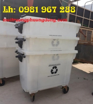 Thùng rác 660 l nhựa HDPE