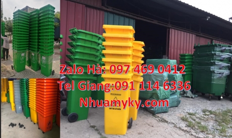 Thùng rác đạp chân 240l, thùng rác 60 lít Bán sỉ thùng rác 120l Thùng đựng rác 240l màu xanh, Thùng
