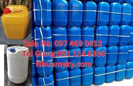 can vuông 30l trắng, giá bán can hdpe, Can nhựa hdpe 30 lít vuông xanh, Can dẹp 30 lít đựng axit, ca