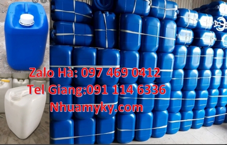 can vuông 30l trắng, giá bán can hdpe, Can nhựa hdpe 30 lít vuông xanh, Can dẹp 30 lít đựng axit, ca