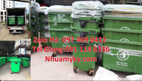 Xe chở rác 660 lít, xe chở rác 1000 lít báo giá xe đẩy rác 660 lít Xe rác 1000 lít nhựa composite,