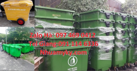 Xe chở rác 660 lít, xe chở rác 1000 lít báo giá xe đẩy rác 660 lít Xe rác 1000 lít nhựa composite,