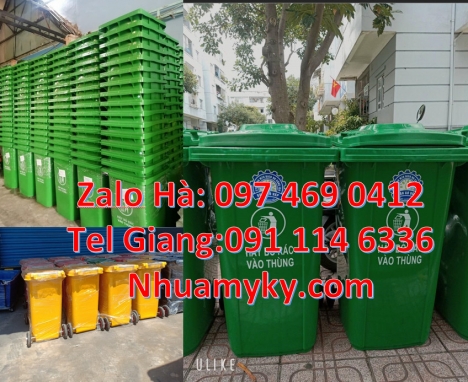 Thùng rác đạp chân 240l, thùng rác 60 lít Bán sỉ thùng rác 120l Thùng đựng rác 240l màu xanh, Thùng