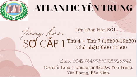Lớp tiếng Hàn tại Atlantic Yên Trung