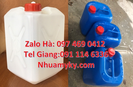 can vuông 30l trắng, giá bán can hdpe, Can nhựa hdpe 30 lít vuông xanh, Can dẹp 30 lít đựng axit, ca