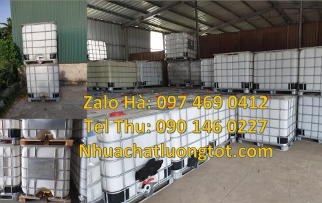 Thùng nhựa ibc 1000 Lít đựng hóa chất, Tank 1000L đựng chất phụ gia thực phẩm bồn nhựa 1000l đựng a