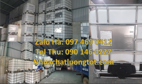 Thùng nhựa ibc 1000 Lít đựng hóa chất, Tank 1000L đựng chất phụ gia thực phẩm bồn nhựa 1000l đựng a