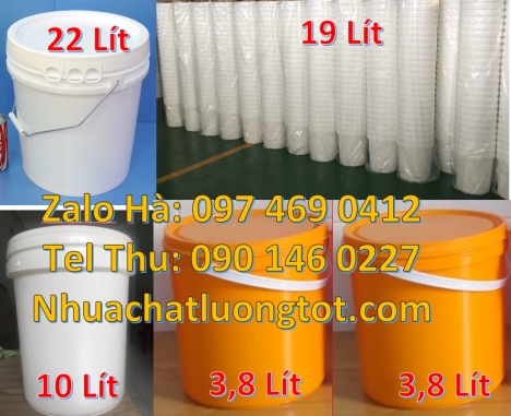 Xô nhựa 20 lít, lon nhựa 1l đựng sơn thùng nhựa 3.8l đựng phân bón, xô nhựa 18l đựng gạo Xô sơn 2