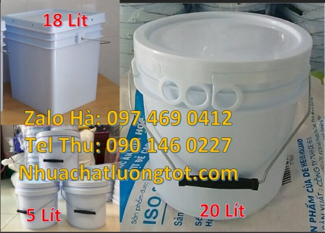 Xô nhựa 20 lít, lon nhựa 1l đựng sơn thùng nhựa 3.8l đựng phân bón, xô nhựa 18l đựng gạo Xô sơn 2