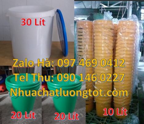 Xô nhựa 20 lít, lon nhựa 1l đựng sơn thùng nhựa 3.8l đựng phân bón, xô nhựa 18l đựng gạo Xô sơn 2