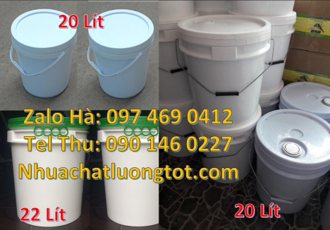 Xô nhựa 20 lít, lon nhựa 1l đựng sơn thùng nhựa 3.8l đựng phân bón, xô nhựa 18l đựng gạo Xô sơn 2
