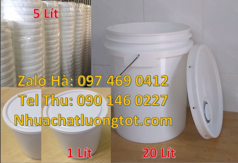 Xô nhựa 20 lít, lon nhựa 1l đựng sơn thùng nhựa 3.8l đựng phân bón, xô nhựa 18l đựng gạo Xô sơn 2