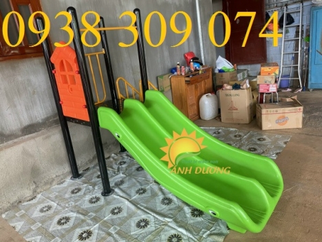 Bộ cầu trượt liên hoàn 2 máng song song dành cho bé