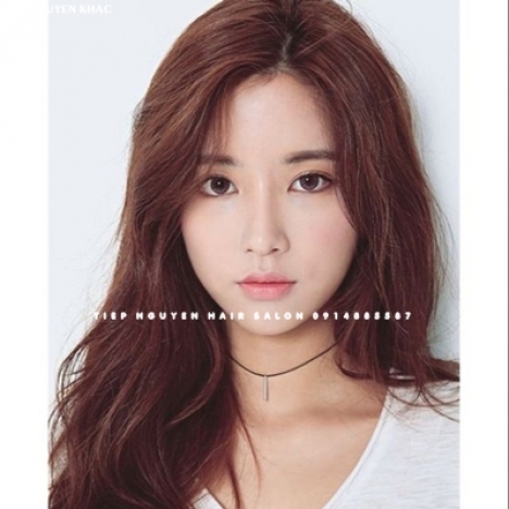 Tóc xoăn sóng lơi nhuộm nâu tím, học nghề tóc. - Tiệp Nguyễn. Hair Salon