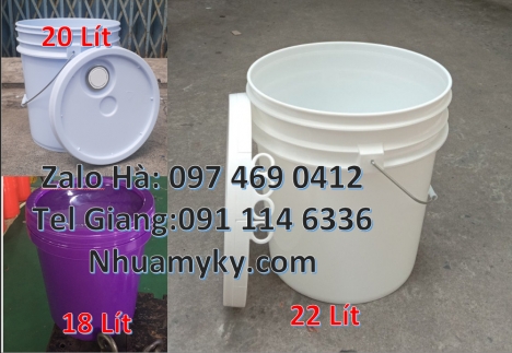 Vỏ thùng đựng sơn 20 lít, Vỏ thùng đựng sơn 22 lít, Thùng nhựa vuông, Giá bán Xô nhựa 3.8 li