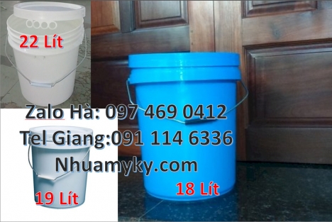 Vỏ thùng đựng sơn 20 lít, Vỏ thùng đựng sơn 22 lít, Thùng nhựa vuông, Giá bán Xô nhựa 3.8 li
