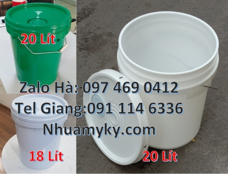 Vỏ thùng đựng sơn 20 lít, Vỏ thùng đựng sơn 22 lít, Thùng nhựa vuông, Giá bán Xô nhựa 3.8 li