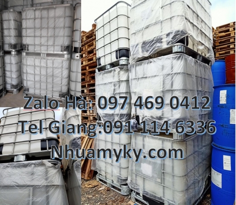 Thùng nhựa 1000 lít đựng thực phẩm, Bồn nhựa 1000 lít đựng hóa chất, bồn nhựa 1 khối nhập khẩu, bồn