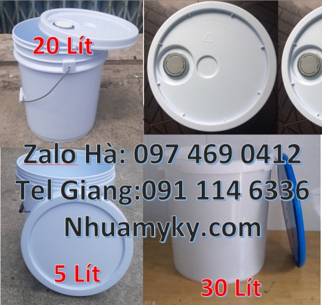 Vỏ thùng đựng sơn 20 lít, Vỏ thùng đựng sơn 22 lít, Thùng nhựa vuông, Giá bán Xô nhựa 3.8 li