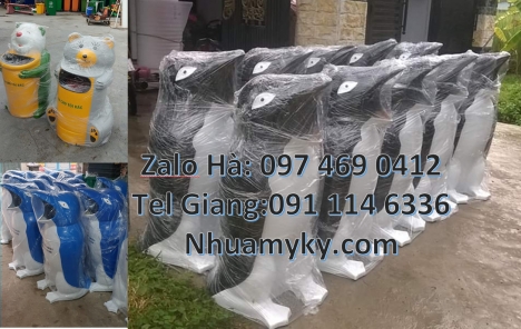 Thùng rác thú, thùng rác nhựa composite, thùng rác cá heo, thùng rác hình con vật, Thùng đựng rác, t