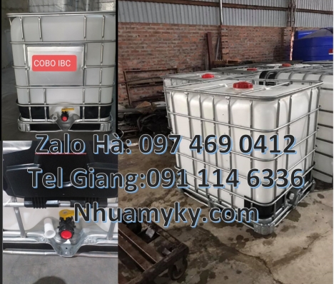 Thùng nhựa 1000 lít đựng thực phẩm, Bồn nhựa 1000 lít đựng hóa chất, bồn nhựa 1 khối nhập khẩu, bồn