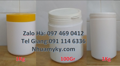 Hũ nhựa 1kg đựng thuốc thú y Hũ hóa chất. Lọ nhựa Hũ nhựa 1.5kg vuông, Hũ 1.2 lít, hũ 1kg vuông,