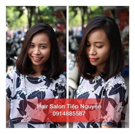 Tóc layer uốn xoăn nhẹ nhàng, tóc xoăn sóng nước. - Tiệp Nguyễn. Hair Salon