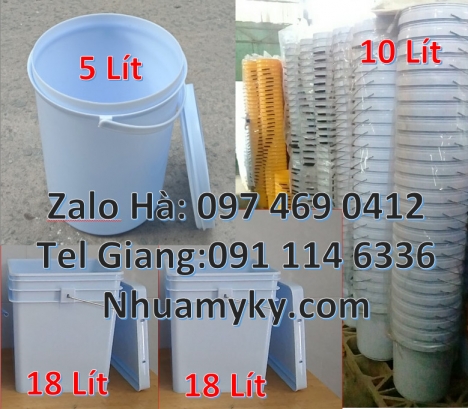 Vỏ thùng đựng sơn 20 lít, Vỏ thùng đựng sơn 22 lít, Thùng nhựa vuông, Giá bán Xô nhựa 3.8 li